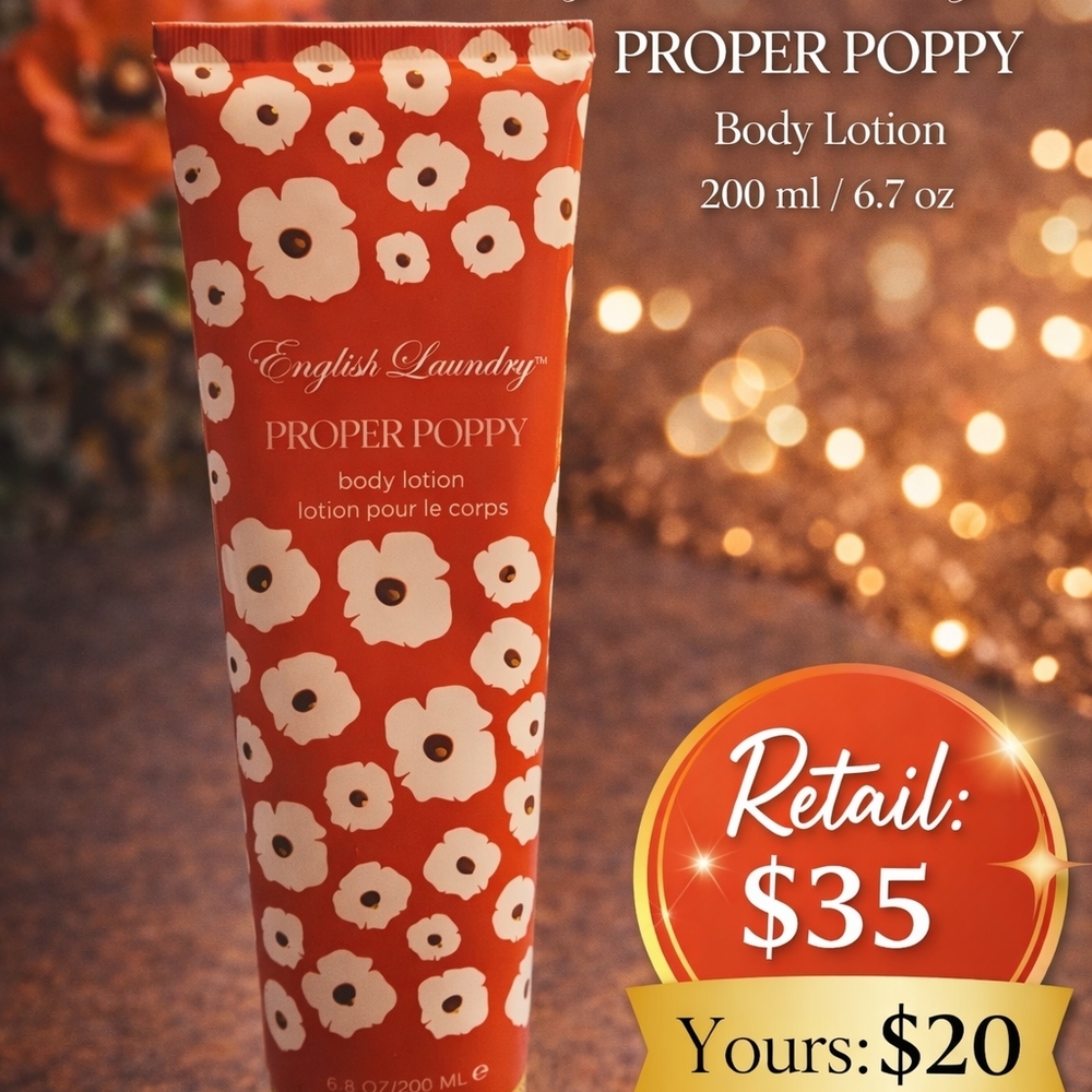 English Laundry Proper Poppy Body Lotion - Red and White